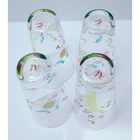 Roost San Francisco Etched Bird On Nest Set Of 4 Tumblers C - Picture 3 of 7
